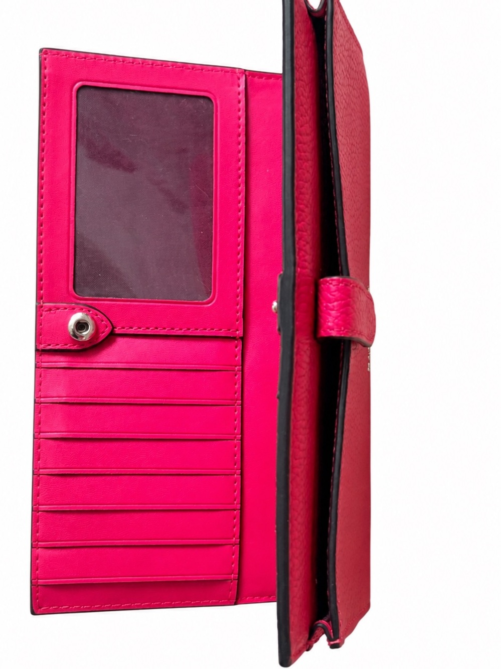 Kate Spade Pebbled Leather Hot Pink Wristlet Clutch - Picture 5 of 6